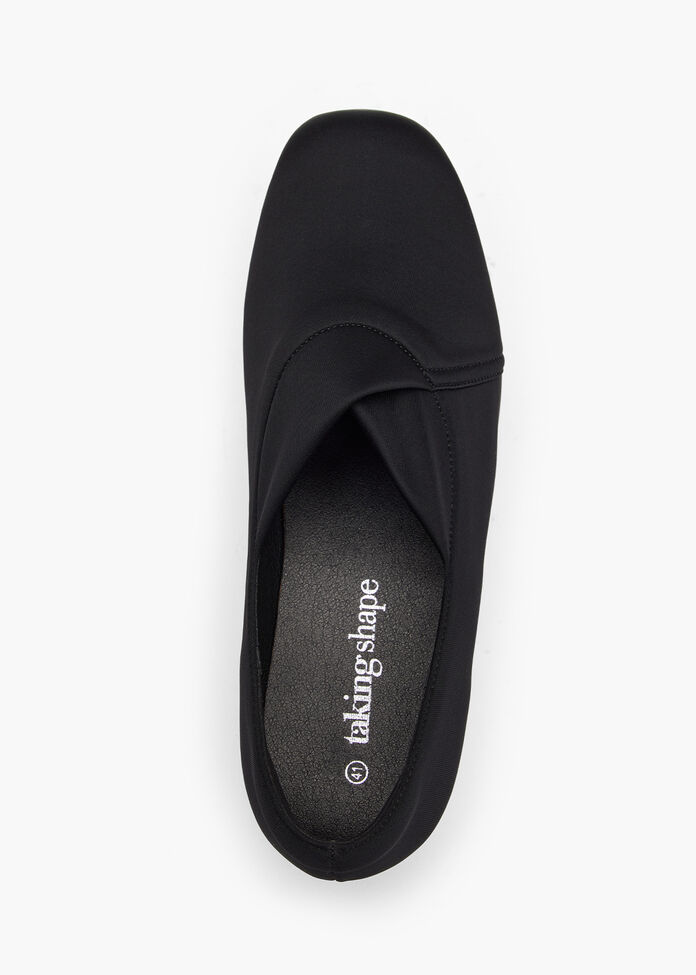 Shop Black Neoprene Low Wedge Court | Comfortable Shoes | Taking Shape AU