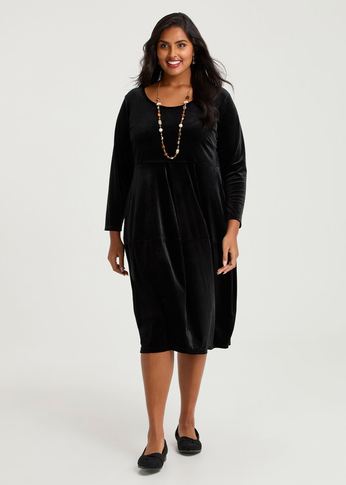 Tulip Empire Velour Dress, , hi-res