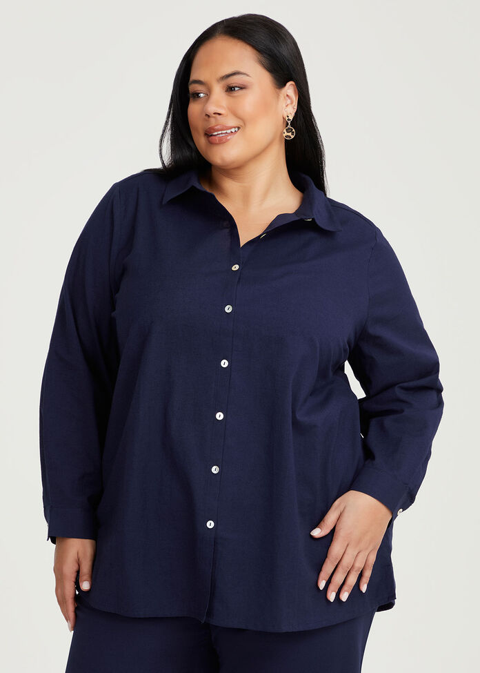 Cotton Linen Essential Shirt, , hi-res
