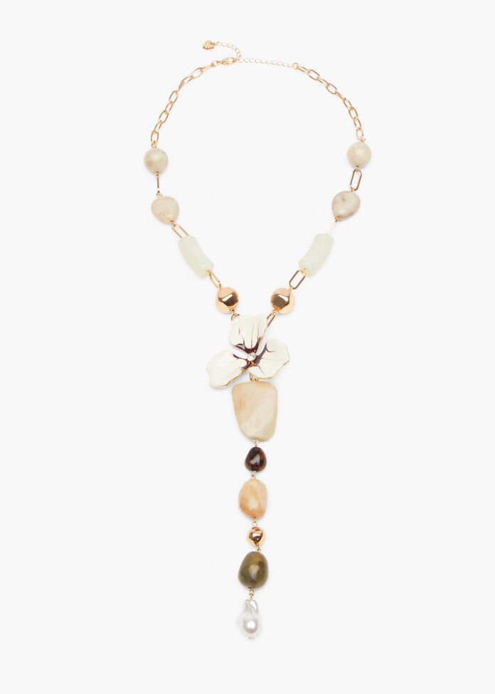 Enamel Flower Lariat, , hi-res