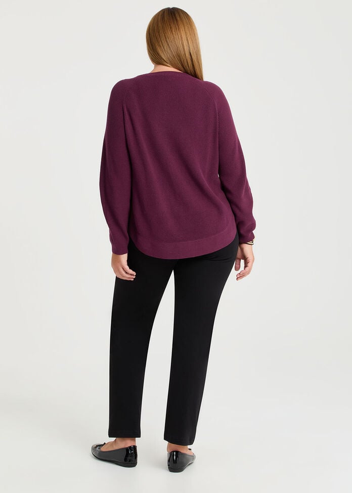 Shop Plus Size Curved Hem Rib Knit Jumper, Red | Taking Shape AU