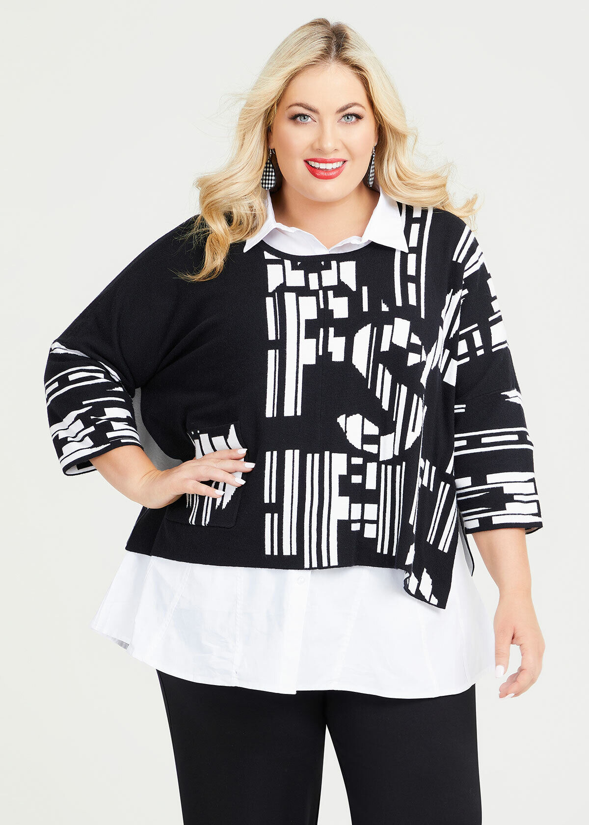 Plus size top shirt jumper