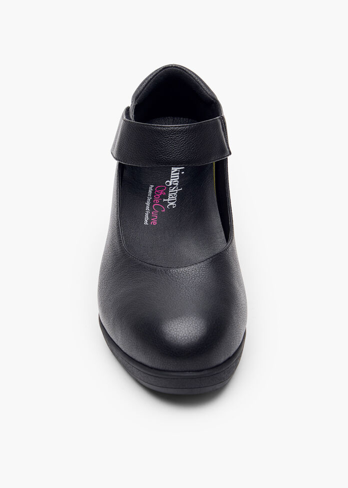 Black Orthotic Ankle Strap Court Shoes Taking Shape AU