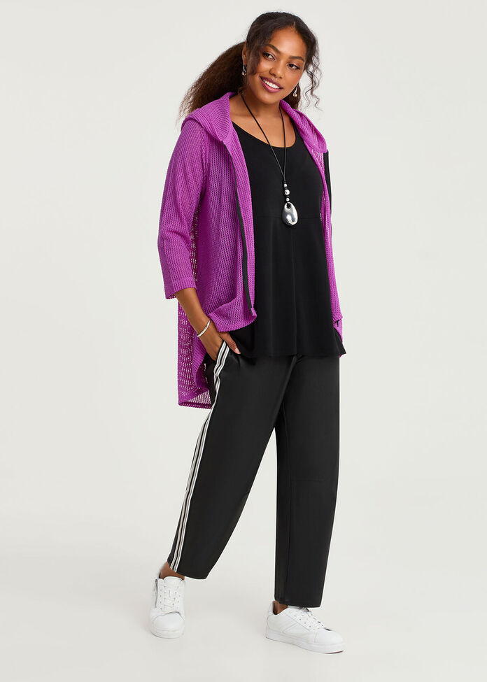Textured Moanna Zip Cardigan, , hi-res