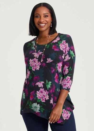 Plus Size Bamboo Cosy Asymmetric Hem Top