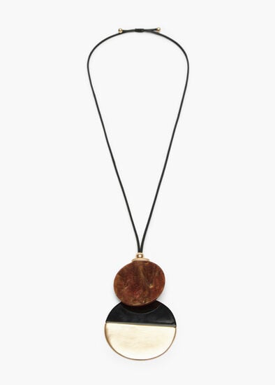 Resin Circle Pendant Necklace