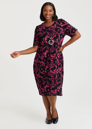 Plus Size Natural Abstract Adele Dress