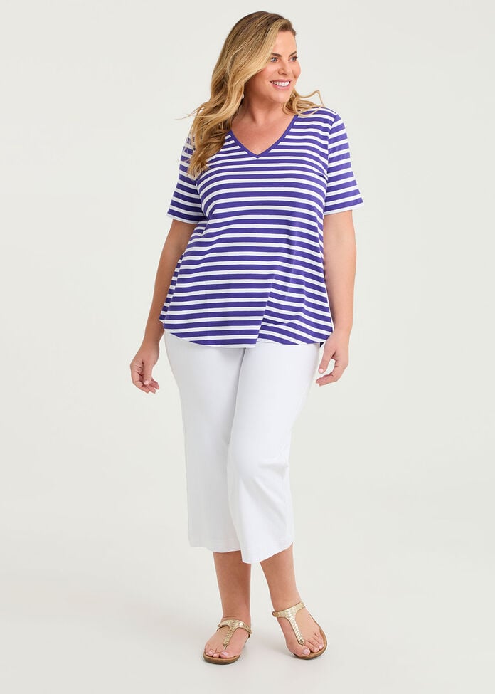 Good Earth Australian Cotton Stripe T-shirt, , hi-res