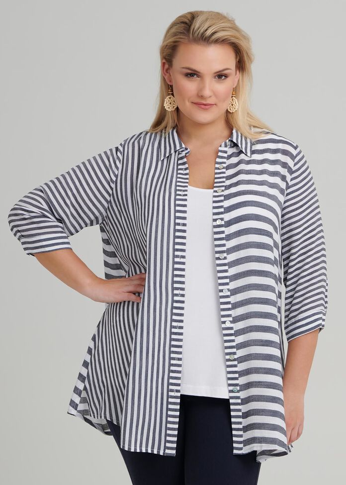 Stripe Mix Shirt, , hi-res
