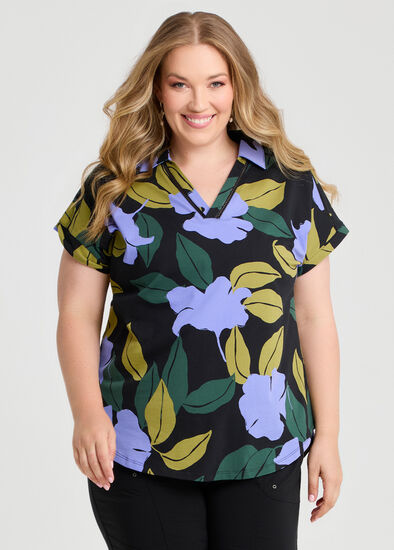 Plus Size Cotton Collared Ophelia T-shirt
