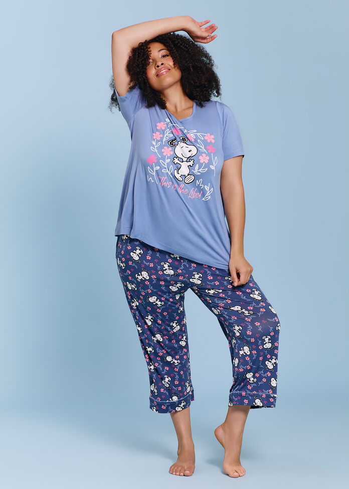 Snoopy Blossom Crop Pyjama Pant, , hi-res