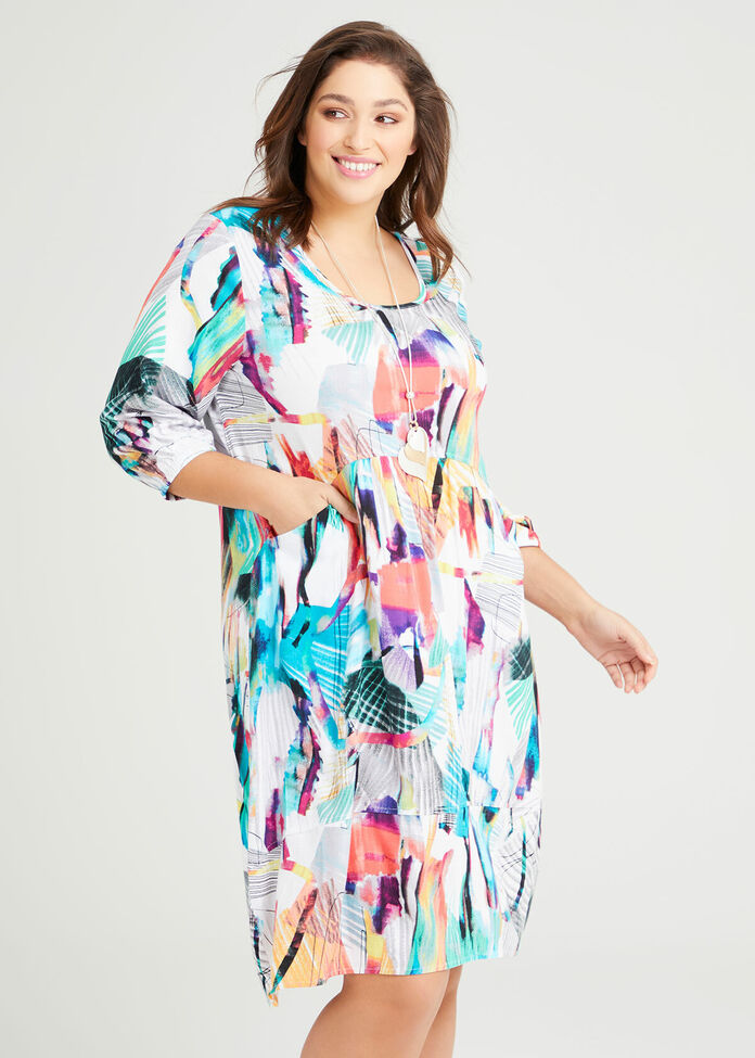 Shop Plus Size Spring Twist Natural Dress in Print | Taking Shape AU