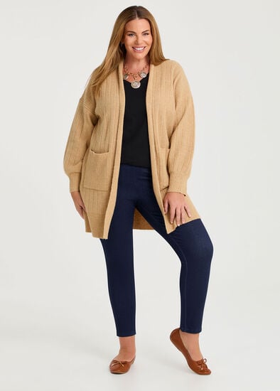 Plus Size Ribbed Pocket Cardigan