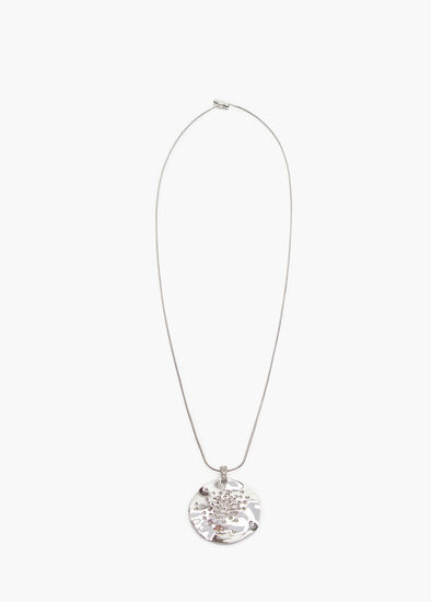Silver Diamante Long Necklace