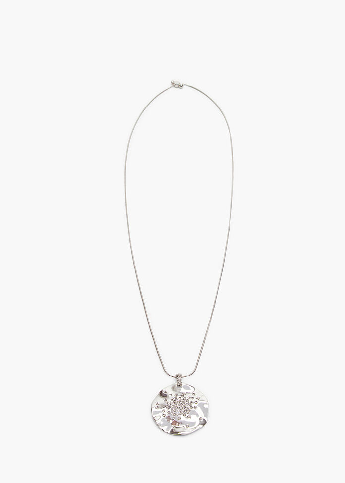 Silver Diamante Long Necklace, , hi-res