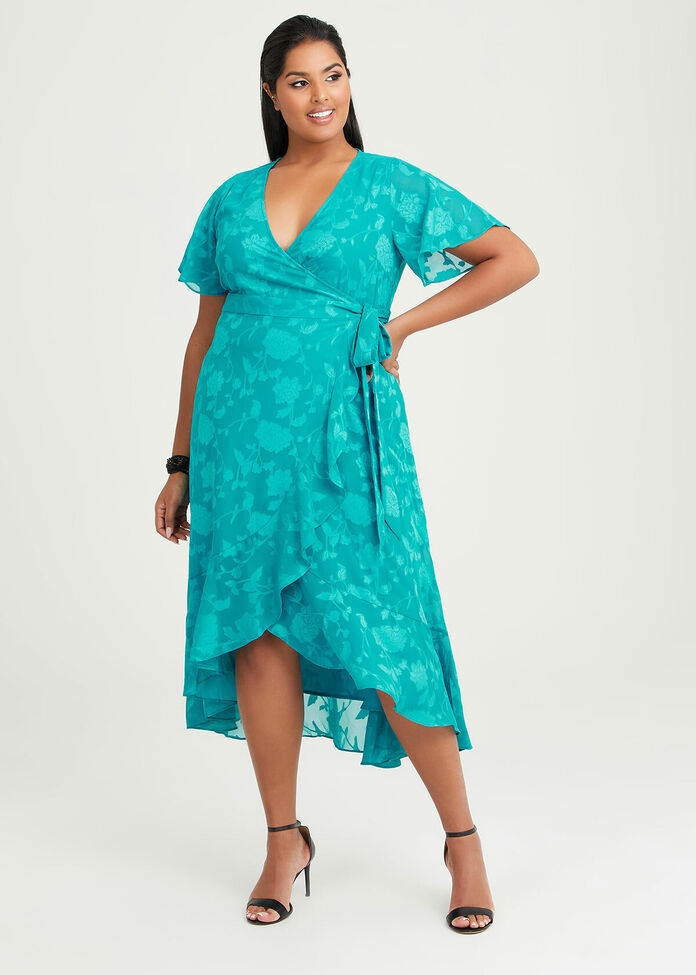Leesa Jacquard Wrap Dress, , hi-res