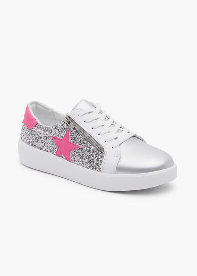 Glitter Star Side Zip Sneaker