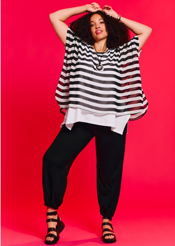 Chiffon Stripe Overtop, , hi-res