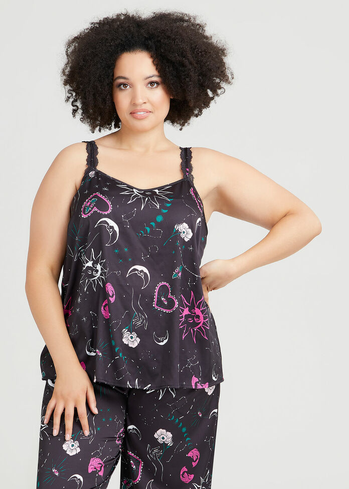 Satin Zodiac Pyjama Top, , hi-res