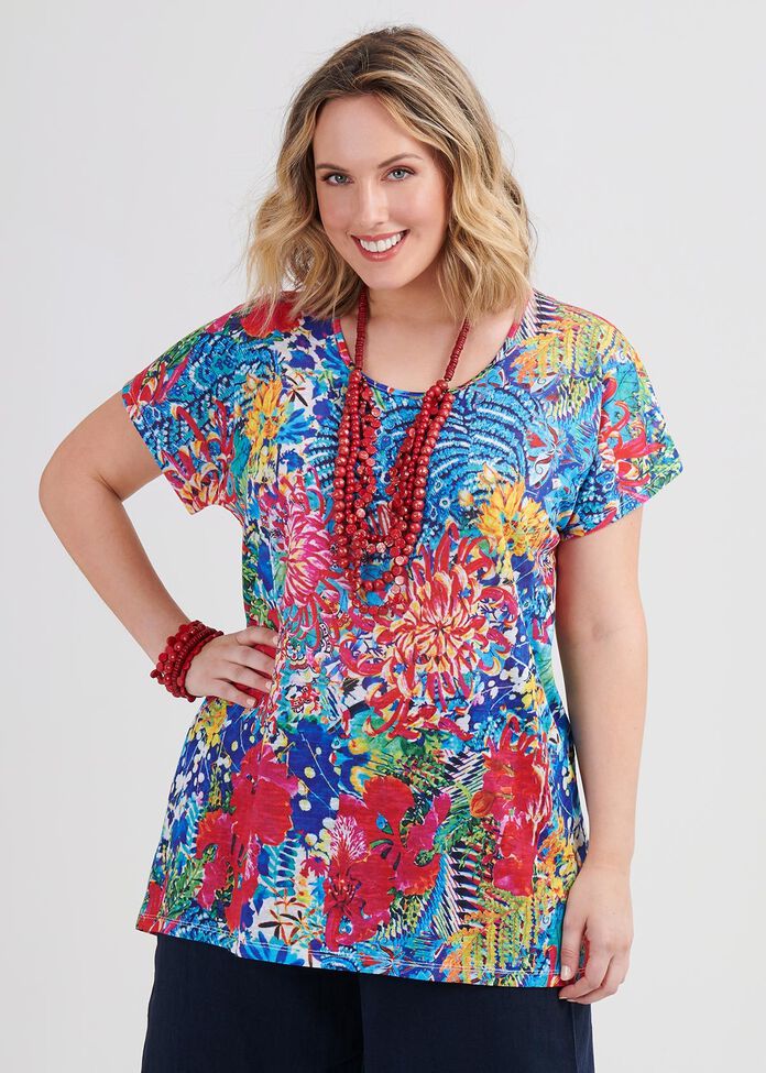 Floral Knit Top, , hi-res