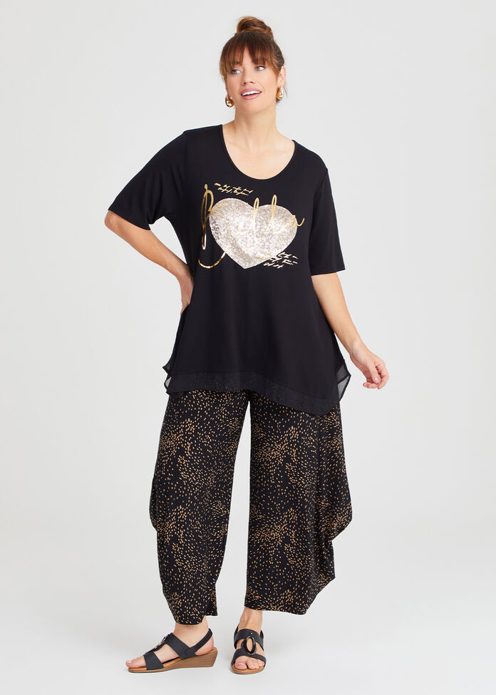 Sequin & Foil Detail Natural Top, , hi-res