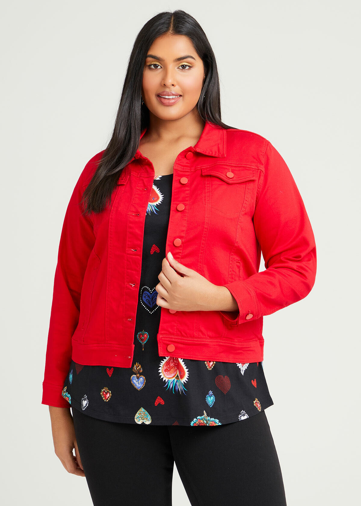 coloured denim jacket