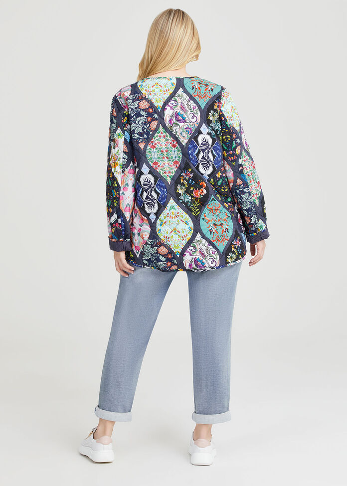 Shop Plus Size Natural Reversible Quilted Jacket, Multi | Taking Shape NZ