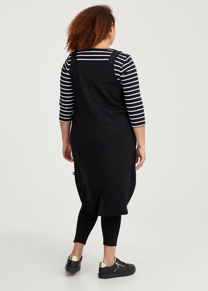 Plus Size Women's Black Pinafore Dress