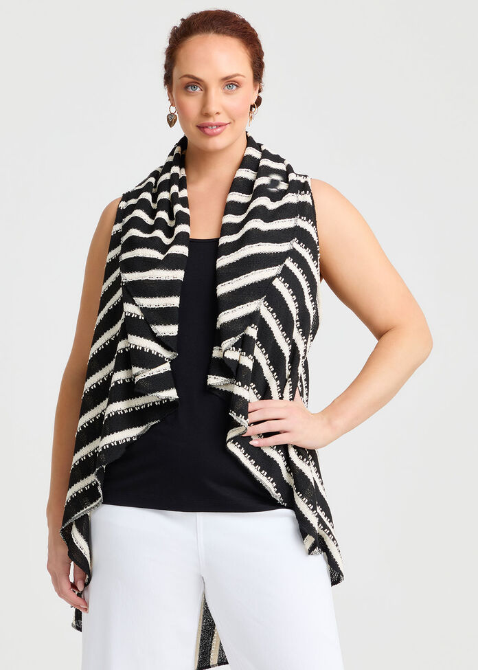 Black & White Cascading Vest, , hi-res
