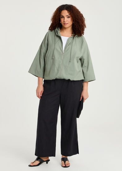 Plus Size Cotton Linen Wide Leg Pant