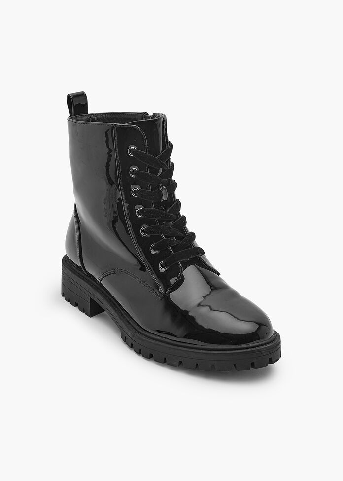 Shop Black Patent Lace Up Boot Comfortable Shoes Taking Shape AU