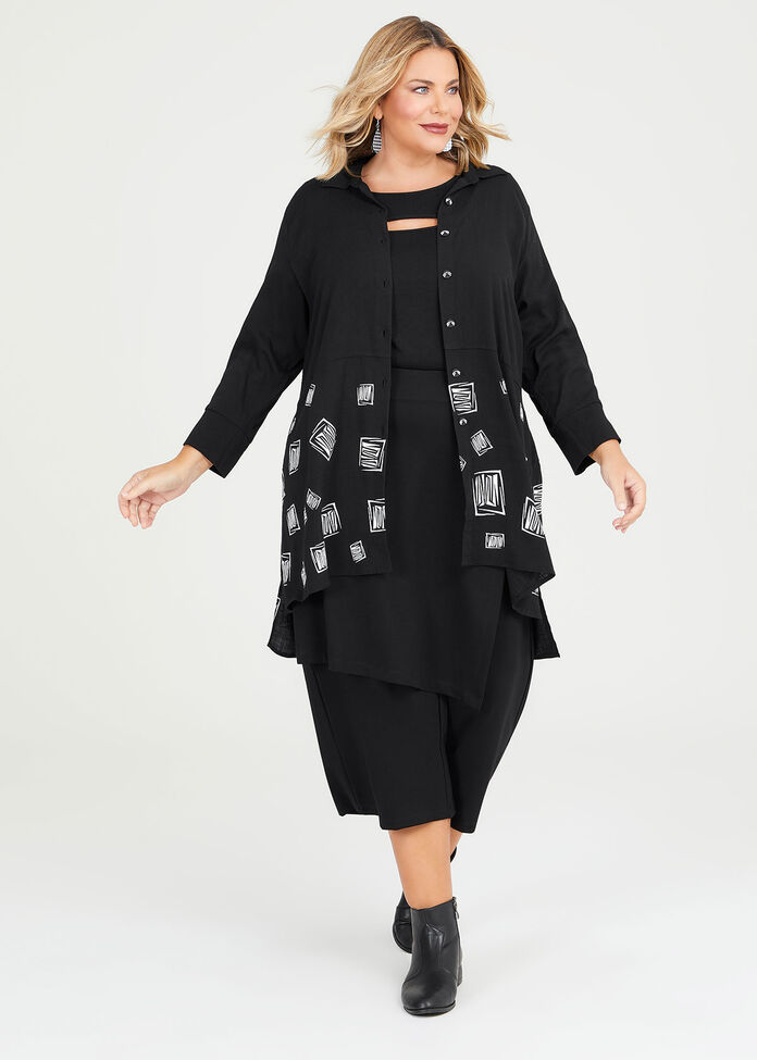 Wrap Bamboo Ponte Crop Skant, , hi-res