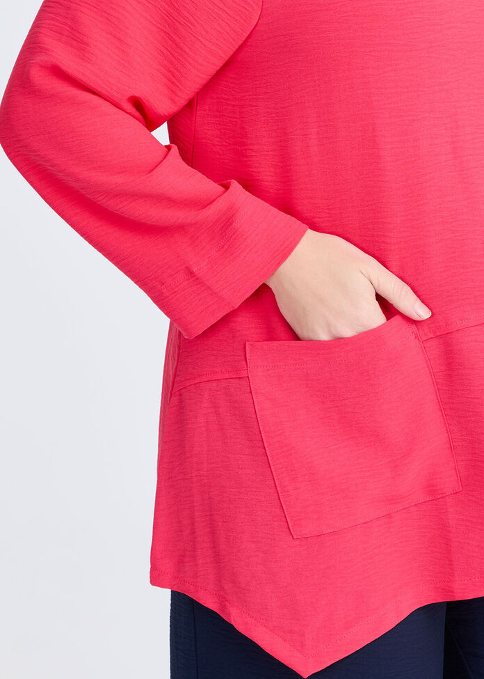 Shop Plus Size Soft Drape Adele Long Sleeve Top, Red | Taking Shape NZ