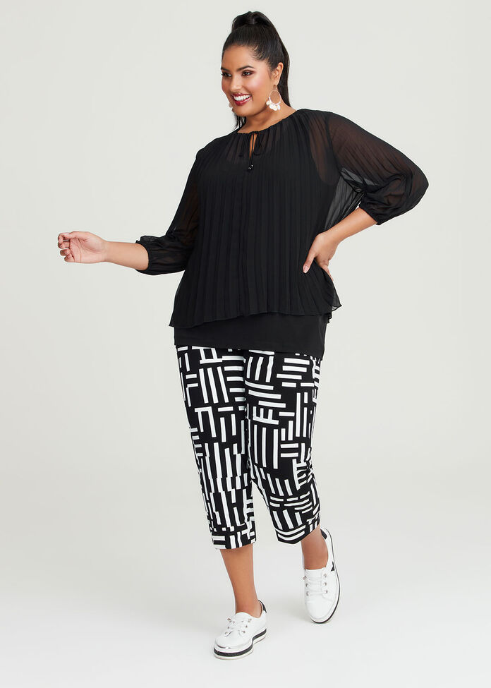 Chiffon Sunray Pleat Top, , hi-res