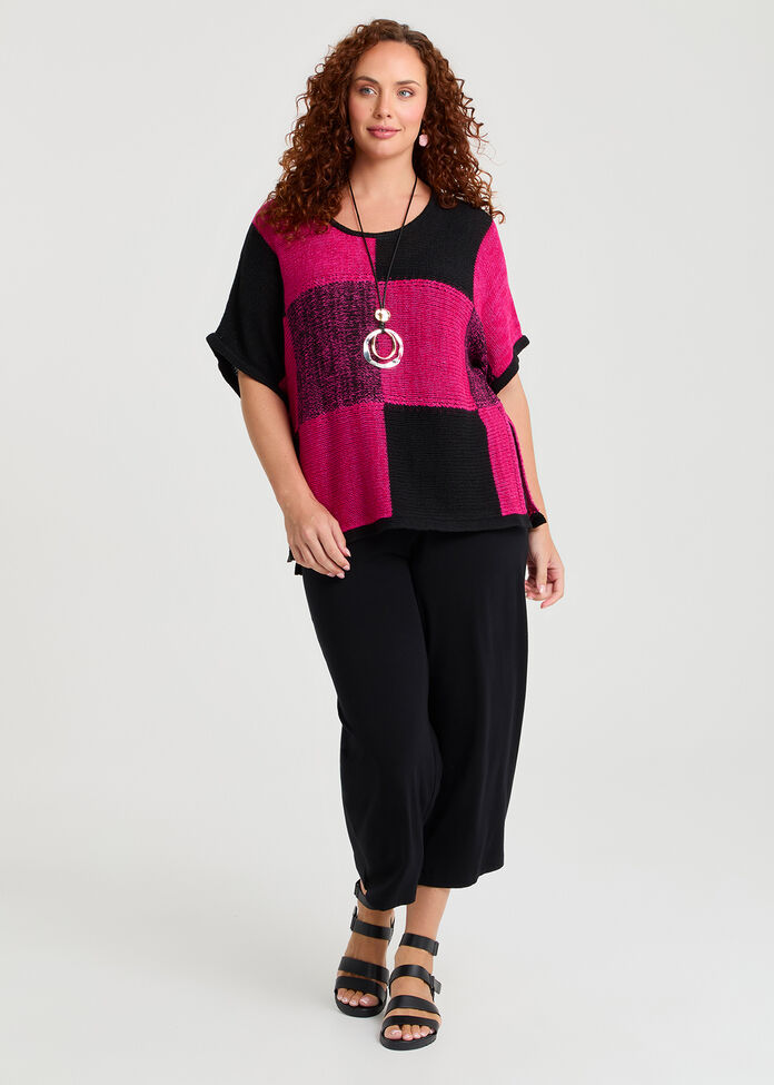 Checkerboard Knit Jumper, , hi-res