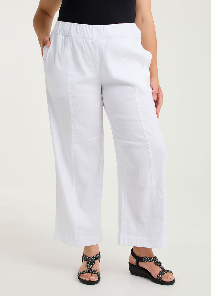Tall Stretch Linen Relax Wide Pant, , hi-res