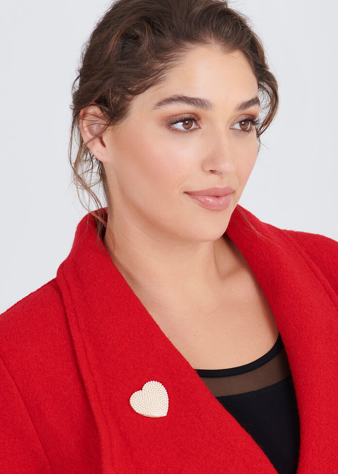 Pearly Heart Brooch, , hi-res