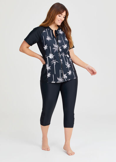 Plus Size Palm Trees Rash Vest
