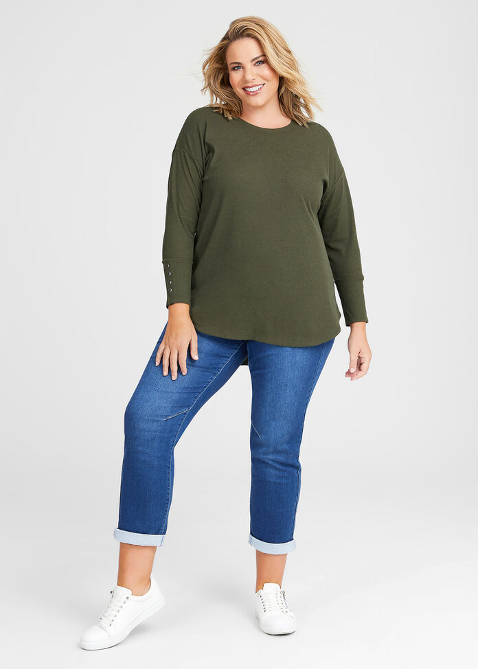 Rib Hi-lo Top, , hi-res