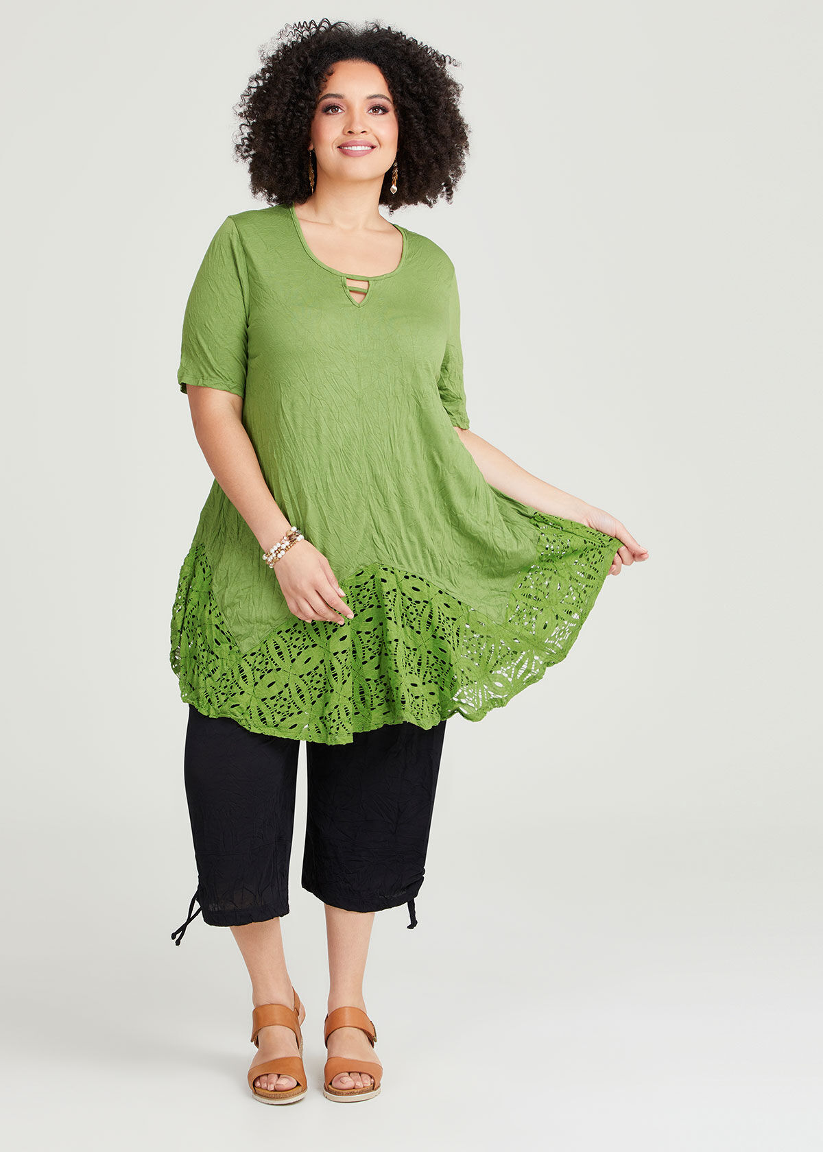 Plus size lace online tunic