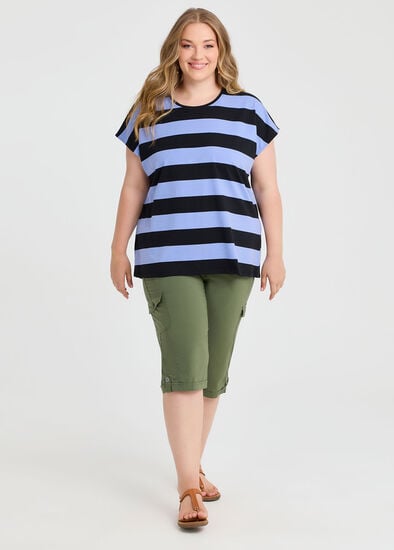 Plus Size Castaway Rib Cargo Crop Pant