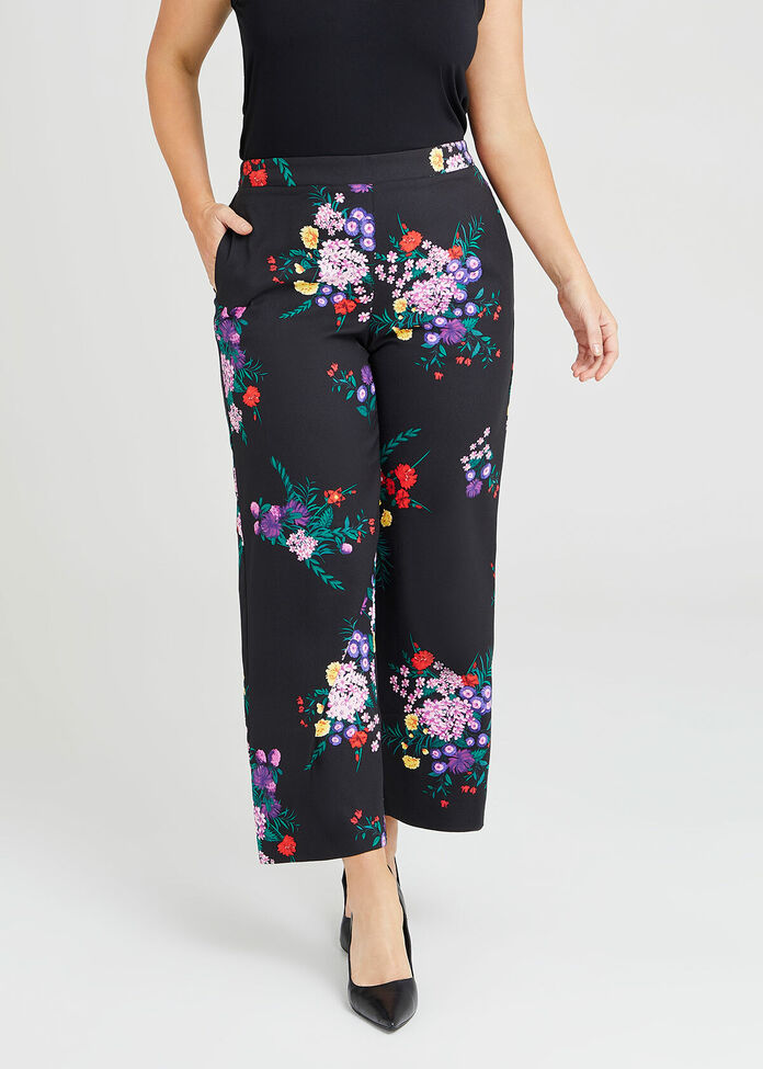 Plus Floral Wide Leg Pants