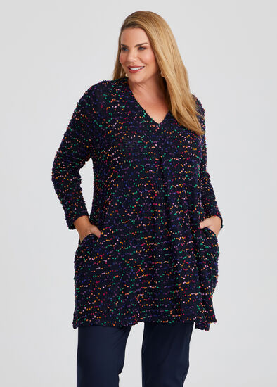 Plus Size Popcorn Longline Tunic