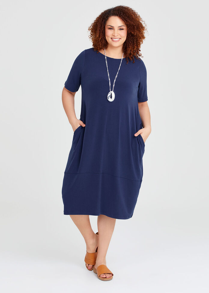 Plus Size Short Dress with Tulip Cut