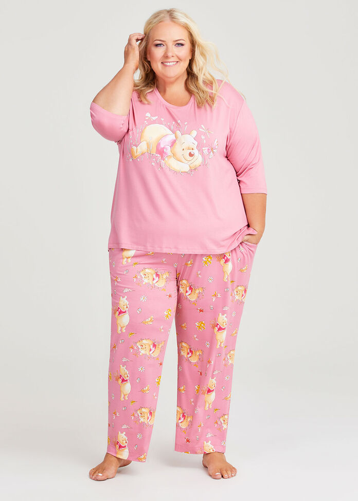 Shop Plus Size Winnie The Pooh Floral Pant, Multi Taking Shape AU