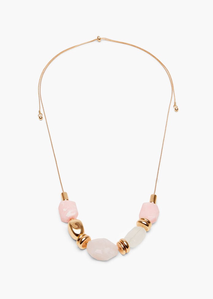 Adjustable Resin Bead Necklace, , hi-res