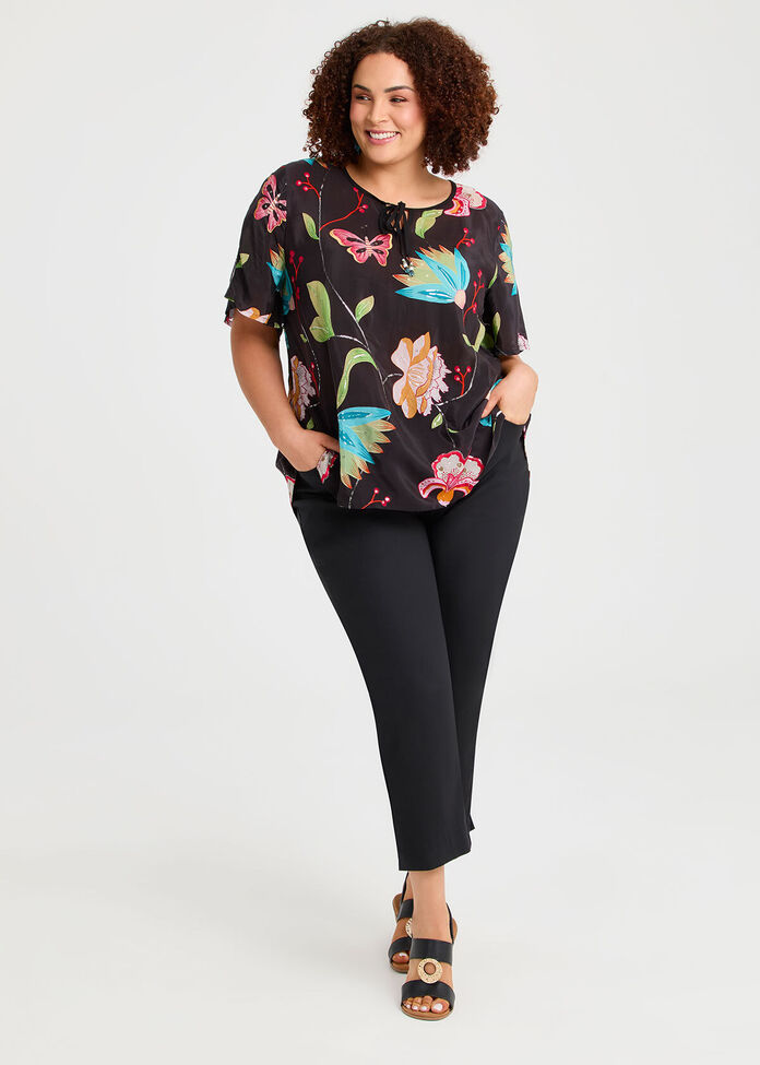 Sequin Embroidery Natural Top, , hi-res