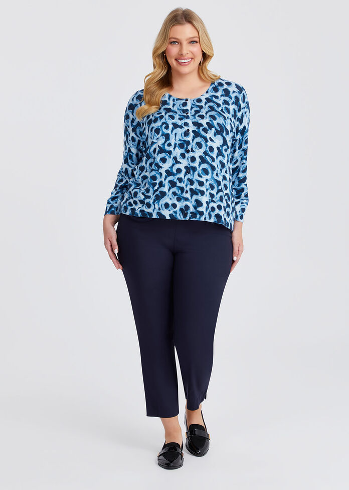 Spot Print Natural Knit Cardigan, , hi-res