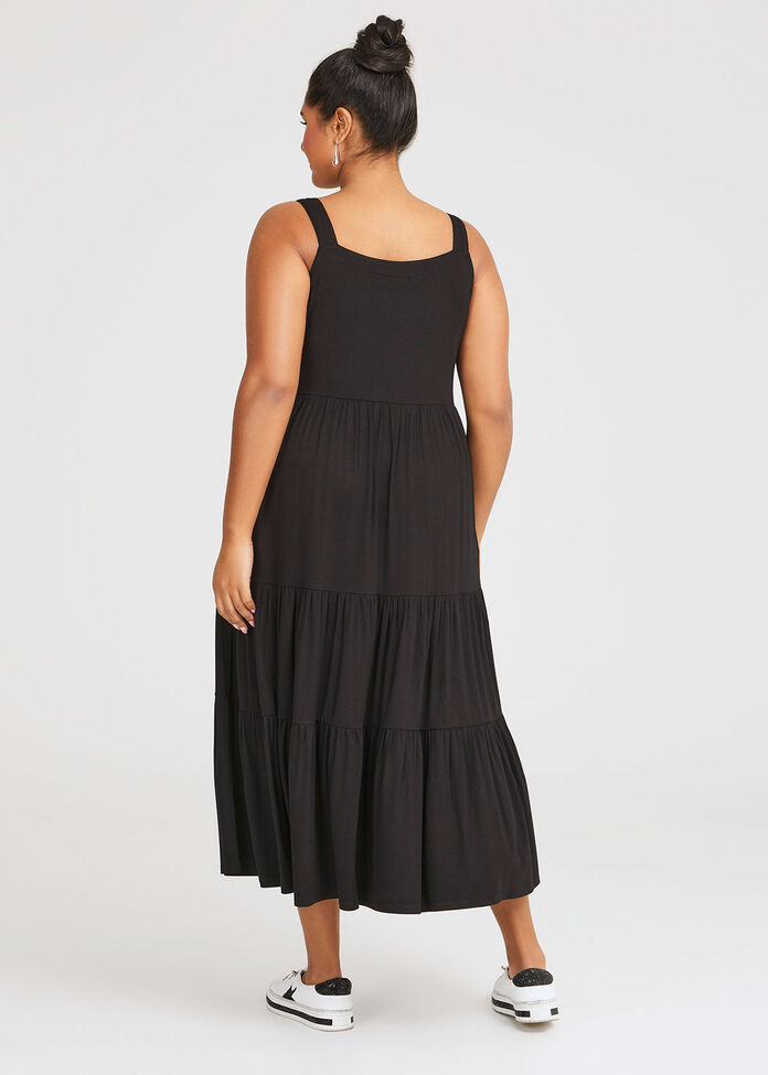 Shop Plus Size Natural Pinafore Dress in Black | Taking Shape AU