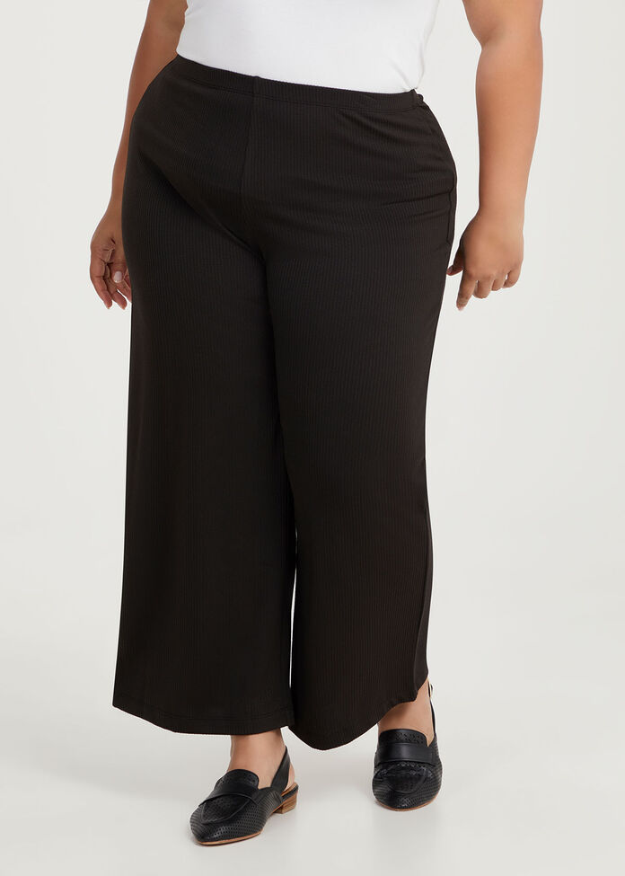 Ribbed Wide Leg Pant, , hi-res
